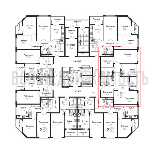 2-комнатная квартира, 93.1кв.м - изображение 1