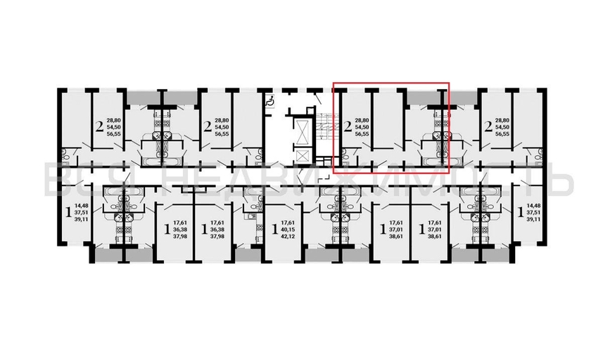2-комнатная квартира, 56.2кв.м - изображение 1