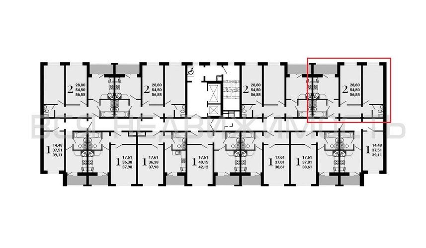 2-комнатная квартира, 56.1кв.м - изображение 1