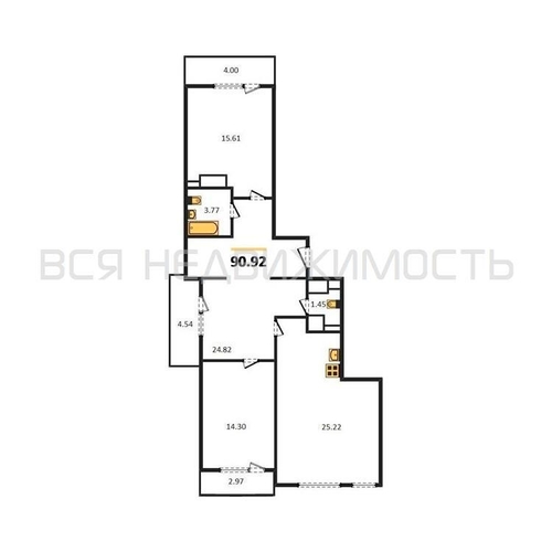 2-комнатная квартира, 91.5кв.м - изображение 0