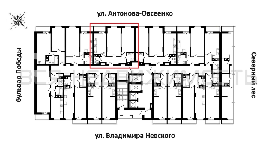 2-комнатная квартира, 62.54кв.м - изображение 1