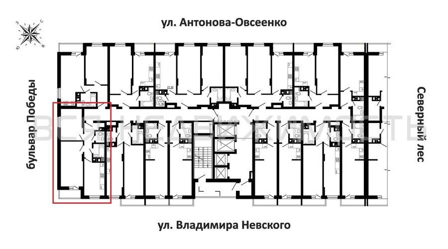 2-комнатная квартира, 54.79кв.м - изображение 1