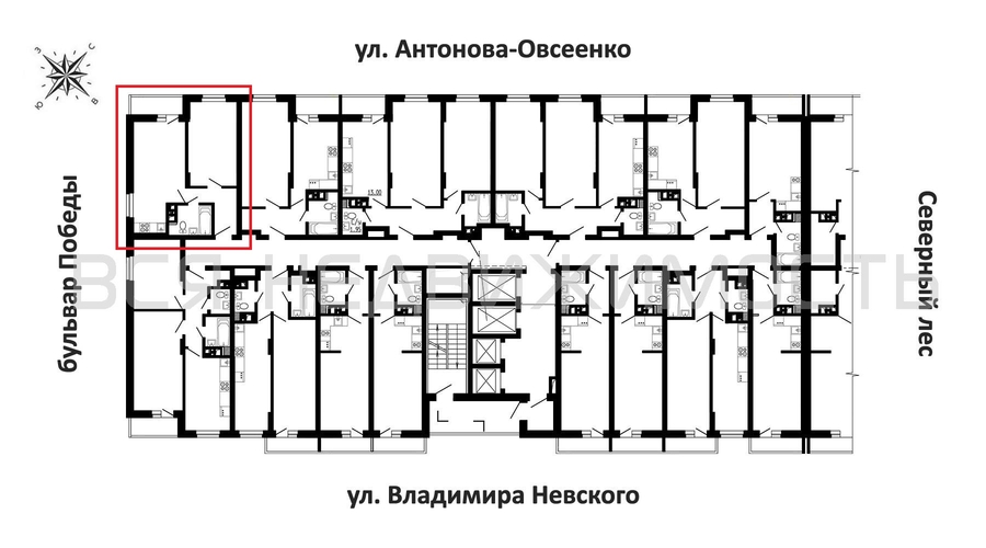 1-комнатная квартира, 44.38кв.м - изображение 1