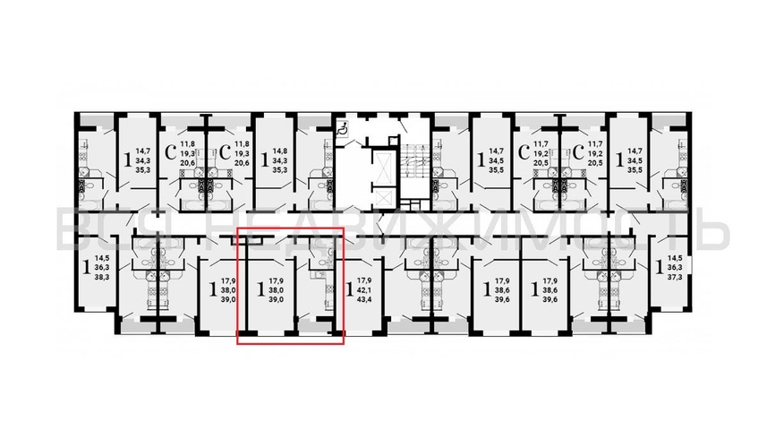 1-комнатная квартира, 39кв.м - изображение 1