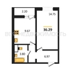 1-комнатная квартира, 36.29кв.м - изображение 1 1-комнатная квартира, 36.29кв.м - изображение 1