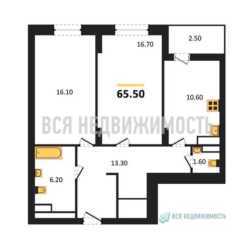 2-комнатная квартира, 65.5кв.м - изображение 0