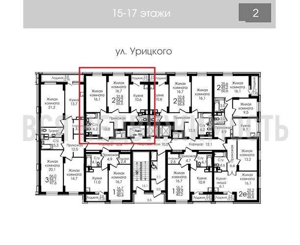 2-комнатная квартира, 64.9кв.м - изображение 1