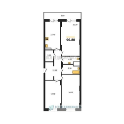 3-комнатная квартира, 96.8кв.м - изображение 1