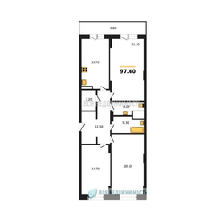 3-комнатная квартира, 97.4кв.м - изображение 1