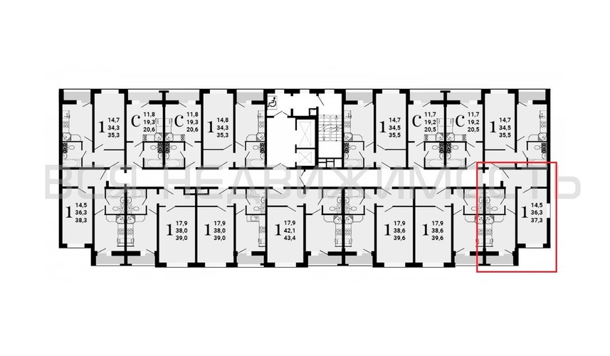 1-комнатная квартира, 37.3кв.м - изображение 1