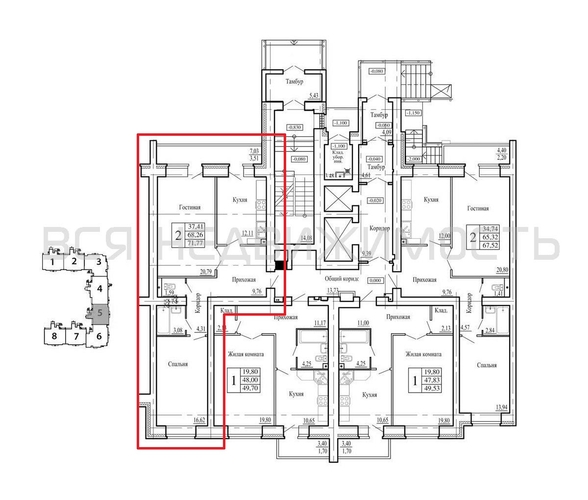 2-комнатная квартира, 72.9кв.м - изображение 1