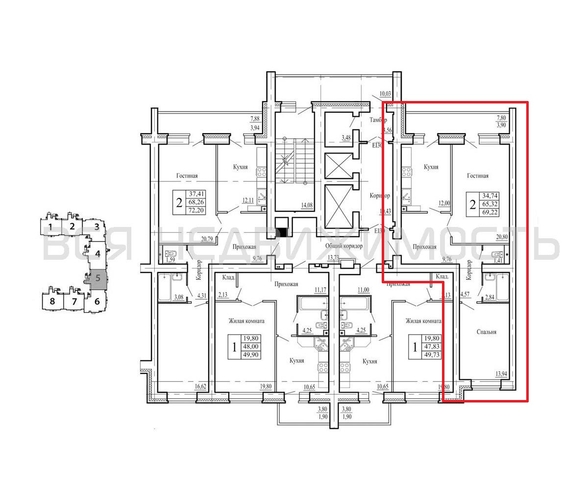 2-комнатная квартира, 70.1кв.м - изображение 1