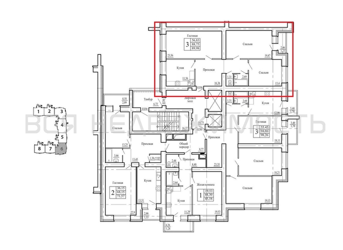 3-комнатная квартира, 90.8кв.м - изображение 1