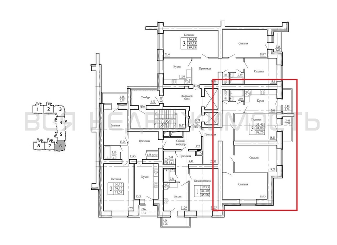 3-комнатная квартира, 99.6кв.м - изображение 1