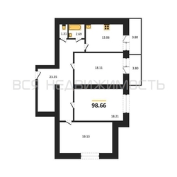 3-комнатная квартира, 100.2кв.м - изображение 1