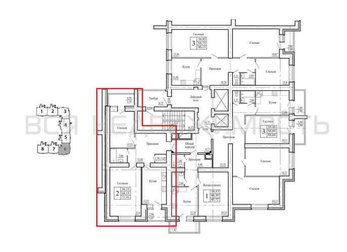 2-комнатная квартира, 72.1кв.м - изображение 1