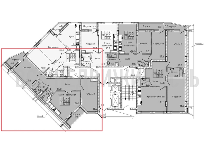 2-комнатная квартира, 74.3кв.м - изображение 1