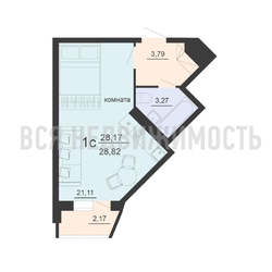 квартира-студия, 28,82кв.м. - изображение 1
