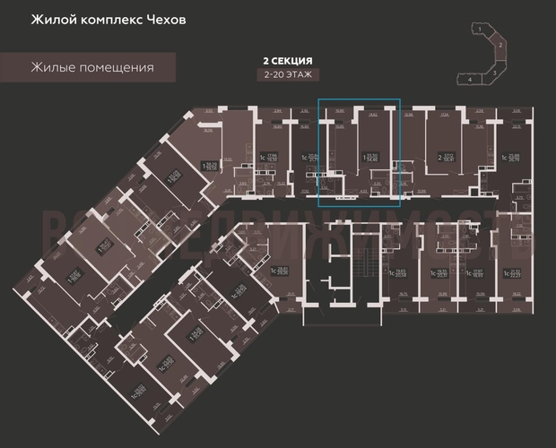 1-комнатная квартира, 34.46кв.м - изображение 1