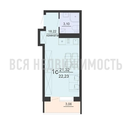 квартира-студия, 22,23кв.м. квартира-студия, 22,23кв.м. - изображение 1
