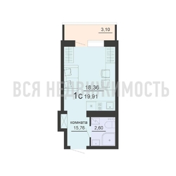 квартира-студия, 19,91кв.м. квартира-студия, 19,91кв.м. - изображение 1