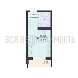 квартира-студия, 19,97кв.м. квартира-студия, 19,97кв.м. - изображение 1