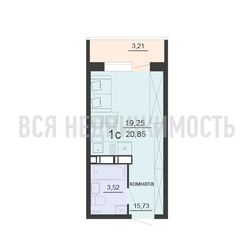 квартира-студия, 20,85кв.м. квартира-студия, 20,85кв.м. - изображение 1