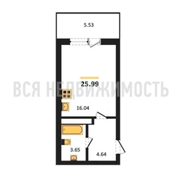 квартира-студия, 25,99кв.м. квартира-студия, 25,99кв.м. - изображение 1