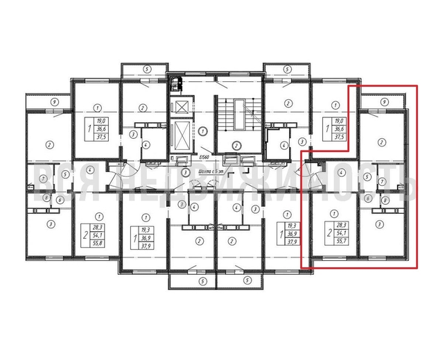 2-комнатная квартира, 55.7кв.м - изображение 1
