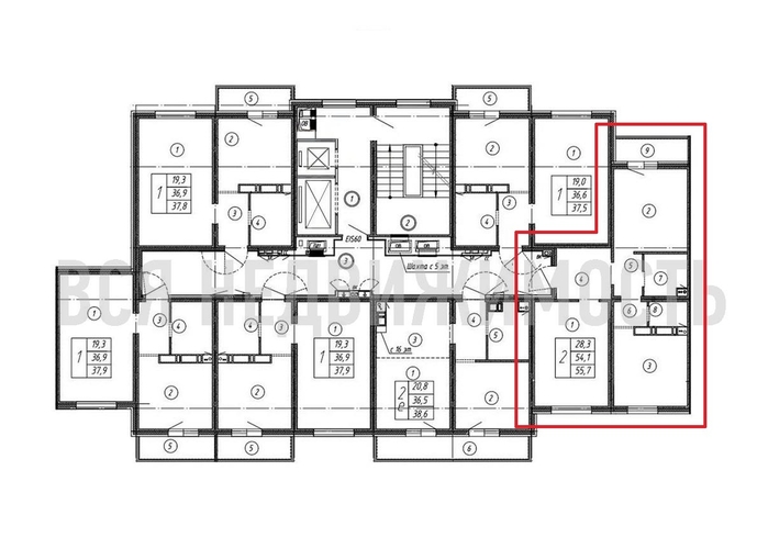 2-комнатная квартира, 55.7кв.м - изображение 1