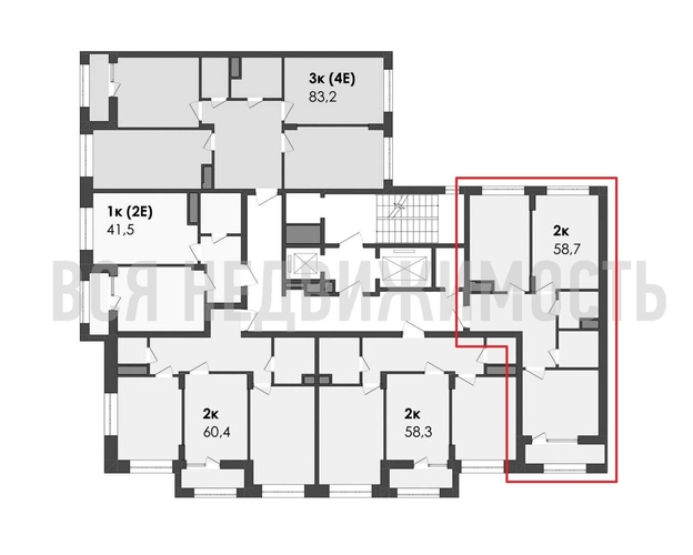 2-комнатная квартира, 58.7кв.м - изображение 1