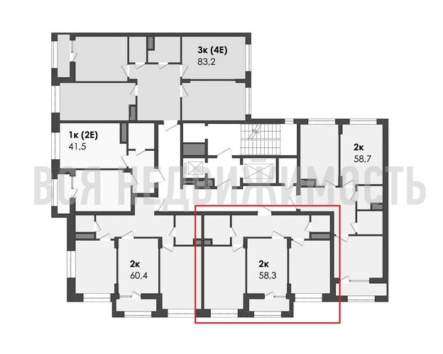 2-комнатная квартира, 58.3кв.м - изображение 1