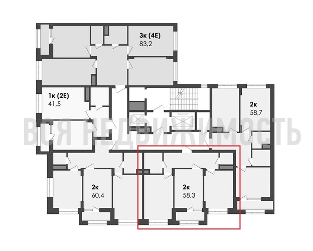 2-комнатная квартира, 58.3кв.м - изображение 1