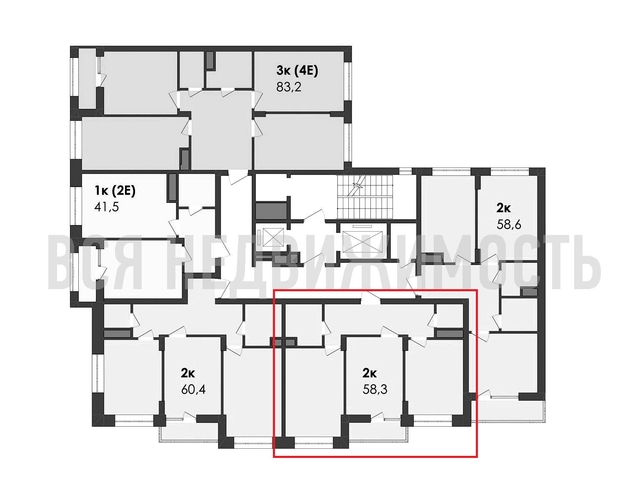 2-комнатная квартира, 58.3кв.м - изображение 1