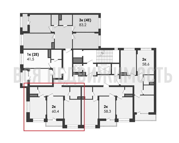 2-комнатная квартира, 60.4кв.м - изображение 1