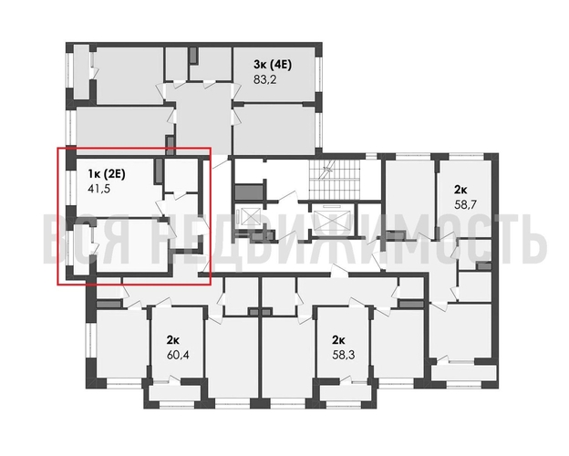 1-комнатная квартира, 41.5кв.м - изображение 1