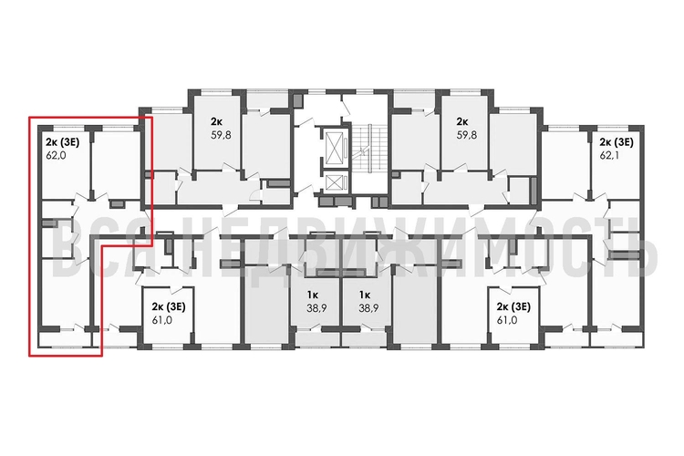 2-комнатная квартира, 62кв.м - изображение 1