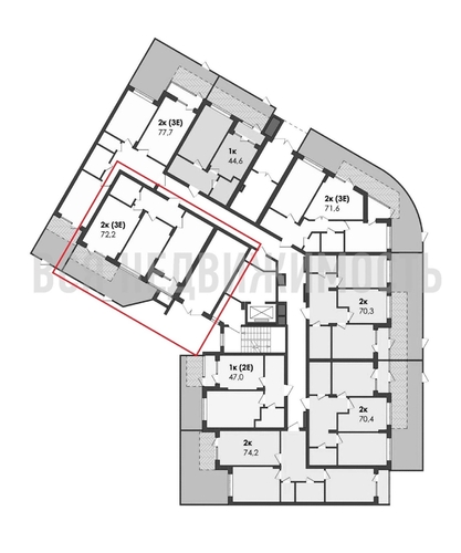 2-комнатная квартира, 72.2кв.м - изображение 1