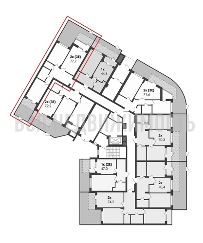 2-комнатная квартира, 77.7кв.м - изображение 1