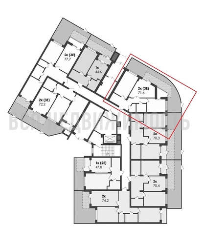 2-комнатная квартира, 71.6кв.м - изображение 1