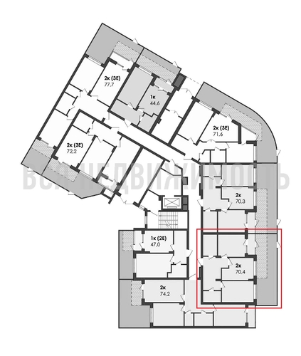 2-комнатная квартира, 70.4кв.м - изображение 1