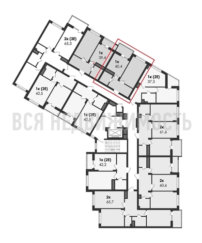 1-комнатная квартира, 40.4кв.м - изображение 1