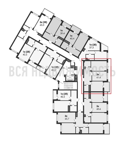 2-комнатная квартира, 61.6кв.м - изображение 1