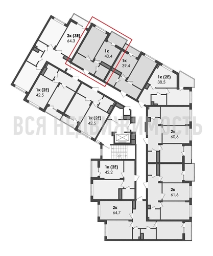 1-комнатная квартира, 40.4кв.м - изображение 1