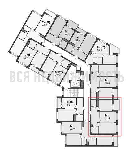 2-комнатная квартира, 61.6кв.м - изображение 1