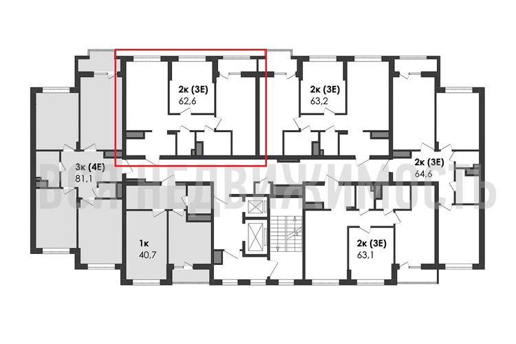 2-комнатная квартира, 62.6кв.м - изображение 1