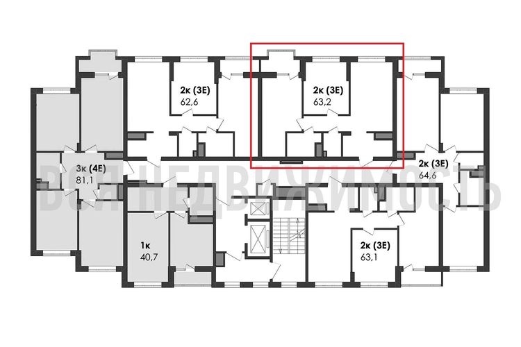 2-комнатная квартира, 63.2кв.м - изображение 1