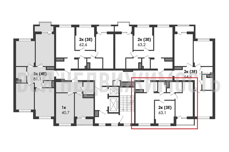 2-комнатная квартира, 63.1кв.м - изображение 1