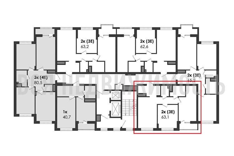 2-комнатная квартира, 63.1кв.м - изображение 1