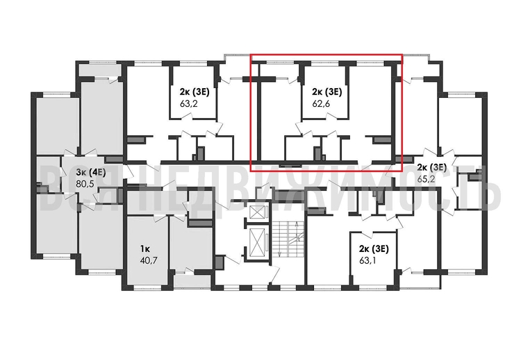 2-комнатная квартира, 62.6кв.м - изображение 1